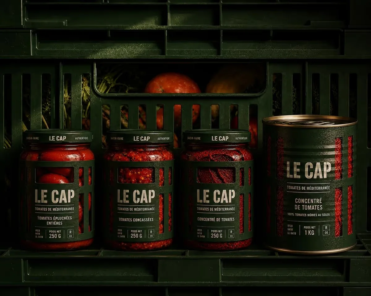 Le Cap packaging tomates de Méditerranée — Packaging architecture